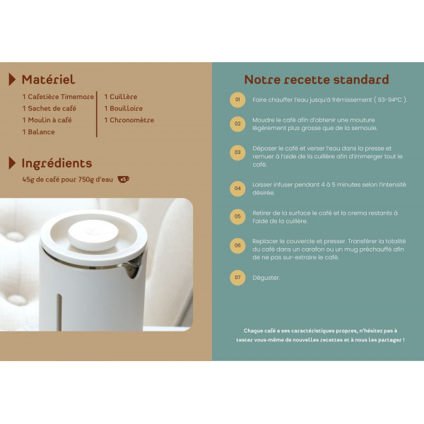 Kit Cafetière à piston Timemore