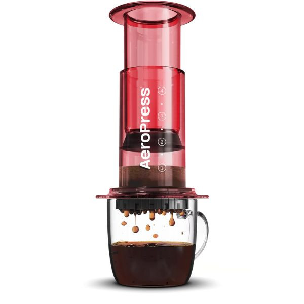 Aeropress Clear Rouge| Cafetière à piston nomade